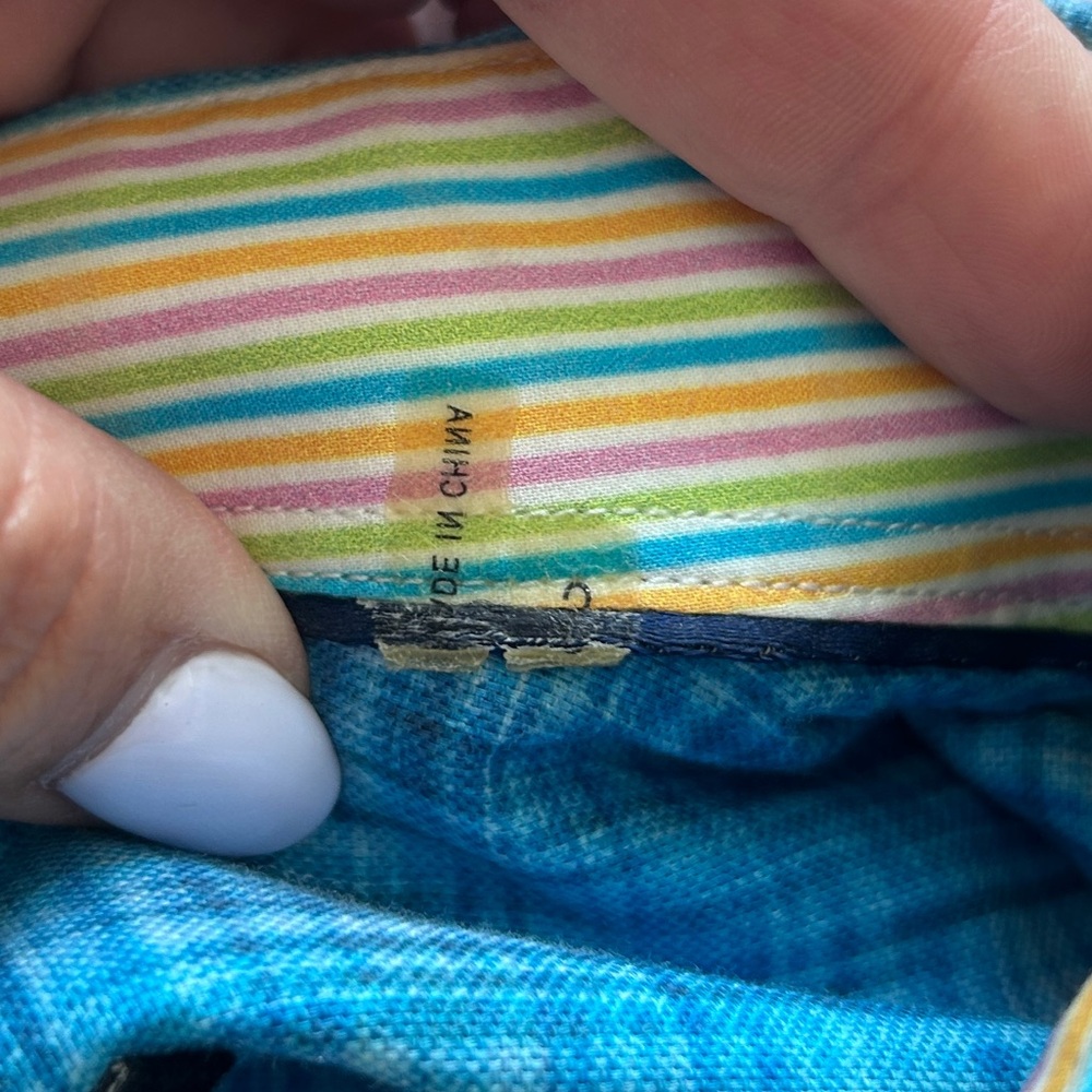 Bugatchi Turquoise Checkered Button Down Shirt - image 7